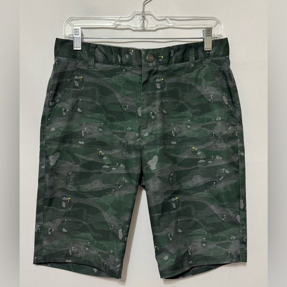 Puma Green Camo Tailored Flagstick Golf Shorts Chino Camouflage Size 30 - Picture 10 of 12